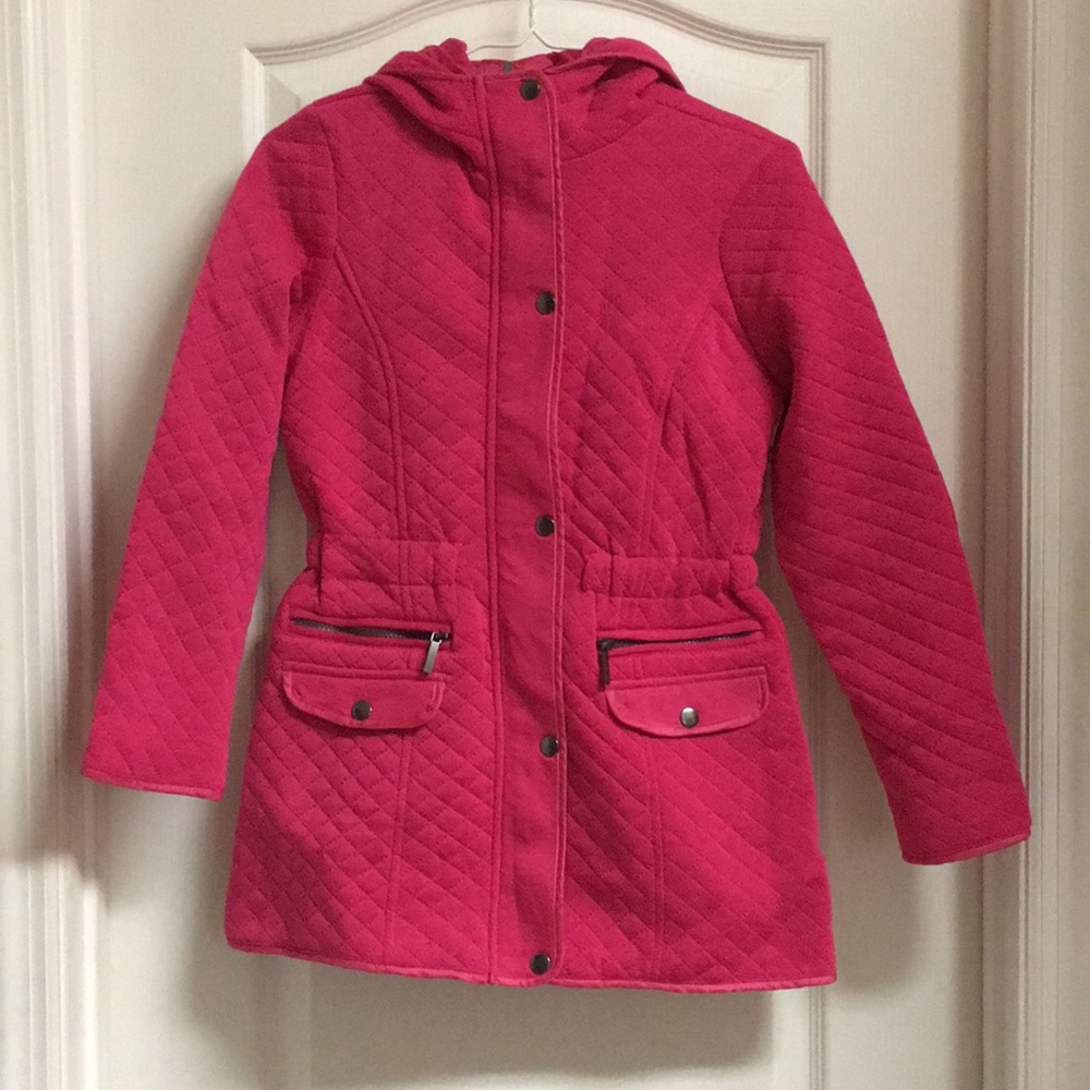 Girls Pink Quilted Winter Coat